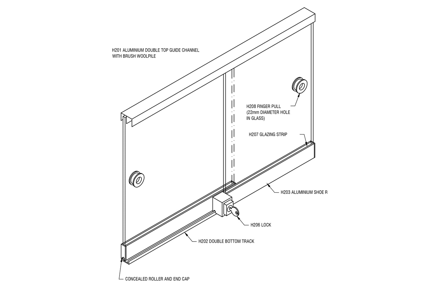 Low Duty Sliding Serving Window Drawing